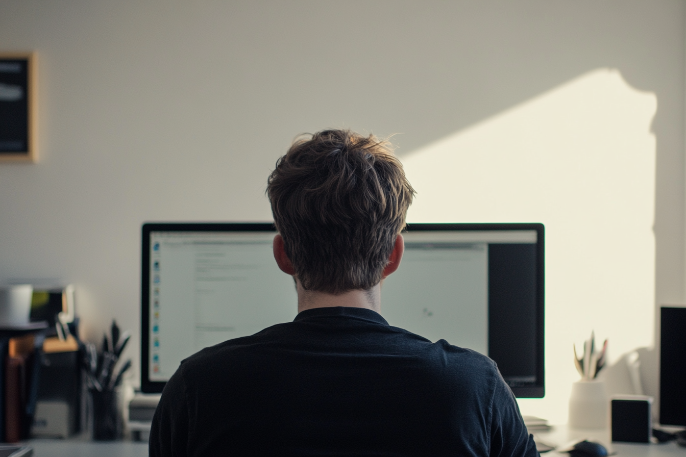 person working on a computer