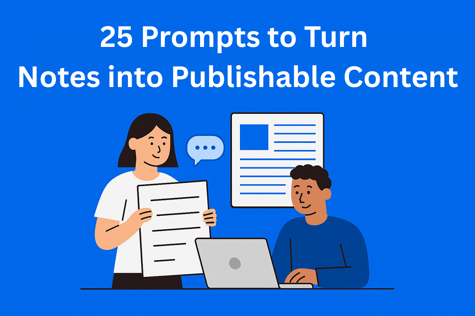 25 Prompts to Turn Raw Notes or Transcripts into Publishable Content